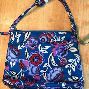 Vera Bradley Blue and Purple Floral Shoulder Bag
